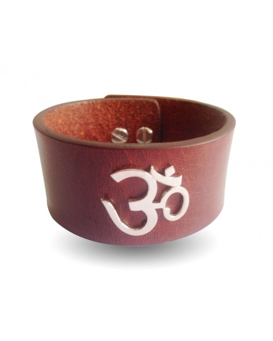 Thick hot sale leather wristband